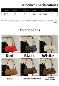 Detail showing various colors of the bow baguette bag including leopard and solid tones