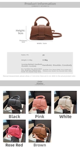 Mini PU leather crossbody bag dimensions 16x9x6cm and weight 0.18kg in multiple colors