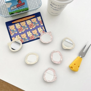 Set of 6 shell-textured acrylic cat-shaped and irregular phone grip makeup mirrors