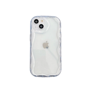 Minimalist clear wave edge shockproof silicone case for iPhone with precise cutouts