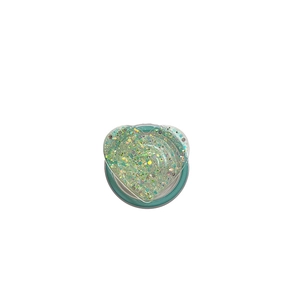 Mint green sequin heart magnetic phone socket stand with glitter for smart phones
