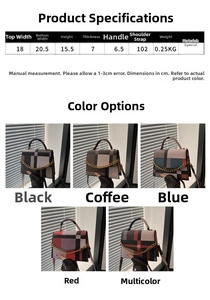Size chart and specifications for the colorblock small square bag with metal chain