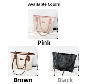 Detaillierter Vergleich der rosa, braunen und schwarzen Große Shopper aus geprägtem Leder