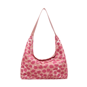 Borsa hobo alla moda con stampa leopardata rosa e pesca con tracolla singola