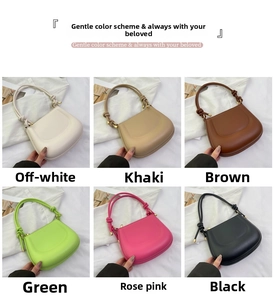 Close-up of vintage hobo bags in six colors with unique knotted handle details