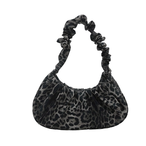 Sac à main chic à motif léopard avec anse froncée, sac sous l'aisselle à la mode