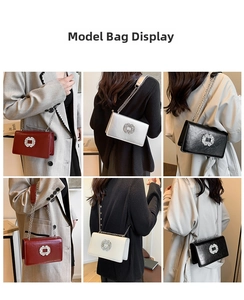 Détails de sacs carrés à chaîne avec boucles en diamant disponibles en quatre couleurs