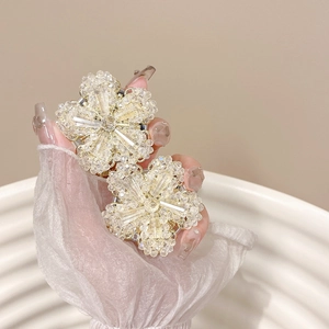 Mirror Crystal Flower Cell Phone Grip Rhinestone Bead Telescoping Stand Folding Bracket For Smartphone Desk Decoration