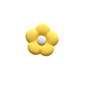 Yellow flower grip stand with matte resin finish and telescopic retractable phone holder