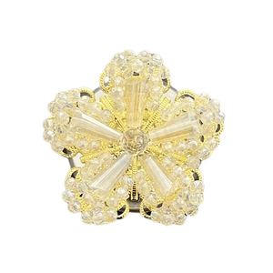 Luxury crystal snowflake phone socket grip with elegant floral rhinestone and gold finish