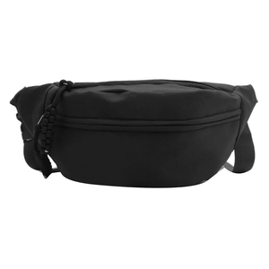 Minimalist black canvas crossbody chest bag for men and women with adjustable strap