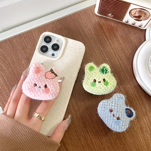 Niedliche Plüsch-Handyhalterungen mit bestickten Hasen- Bären- und Frosch-Motiven