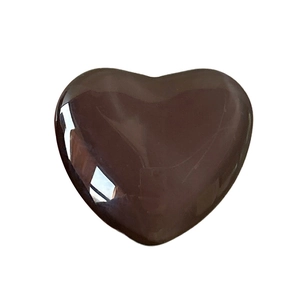 Polished black heart-shaped glass phone grip and expandable stand for mobile devices