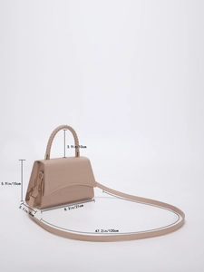 Crocodile pattern square bag size dimensions showing length height and strap measurements