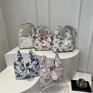 Sac À Main Fourre-Tout À Bandoulière Grande Capacité Imprimé Papillon Cuir PU Rétro Motif Constellation Pour Femmes