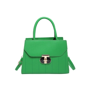 Sac bandoulière vert émeraude chic avec fermoir doré et surpiqûres verticales