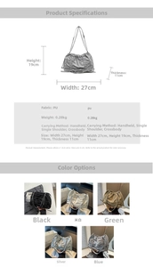 Spécifications détaillées des dimensions pour le sac seau hobo avec nœud en cuir PU