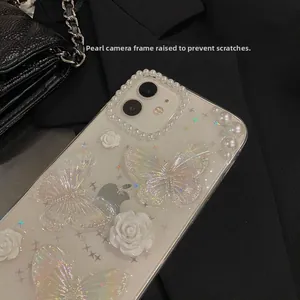 Detail showing the raised pearl camera bezel for lens protection on transparent case