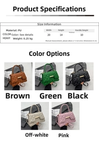 Tableau des tailles détaillé pour le sac à bandoulière en PU matelassé avec les dimensions