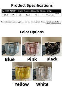 Guide des tailles et cinq options de couleurs pour ce sac cabas matelassé à chaînes
