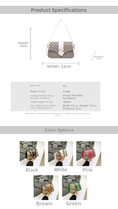 Guide des tailles détaillé pour sac à bandoulière en similicuir, dimensions 22x14x6cm en PU