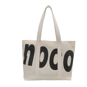 Large capacity canvas tote bag with noco letter print for stylish daily commuting use