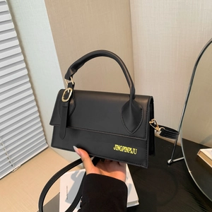 Women Crossbody Bag PU Leather Small Square Flap Handbag With Top Handle Adjustable Shoulder Strap Elegant Minimalist