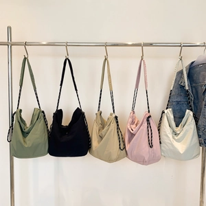 Large Capacity Nylon Hobo Bag Casual Fashion Tote Crossbody With Woven Rope Strap For Women Commuter