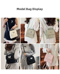 Mini backpack for women with butterfly metal clasp and pleated texture in four colors