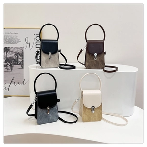 Mini crossbody bags in four vintage colors with silver locks and round top handles