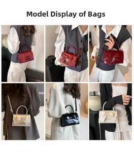 Detailed views of stylish bow-knot handbag in diverse colors shown on a model