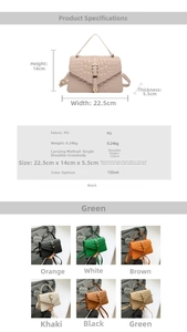 Detail view of crocodile pattern leather texture and metal buckle on crossbody bag