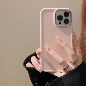 Pink minimalist matte silicone phone case for iPhone 16 Pro Max with soft protective shell