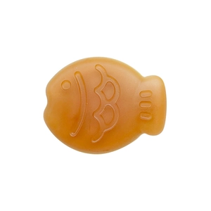Minimalist 3D matte fish cell phone grip holder in amber translucent resin design
