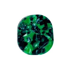 Support de téléphone rectangulaire en résine à motif marbré vert avec base extensible