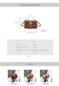 Detailed size specifications and material info for retro monogram crossbody flap bag