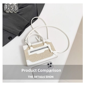 Détails du mini sac tressé avec bordure en cuir blanc et ornements à franges
