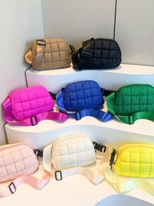 Sac Bandoulière Matelassé Puffer En Nylon Sac Banane Poitrine Avec Sangle Réglable Décontracté Mode Sportif Femmes