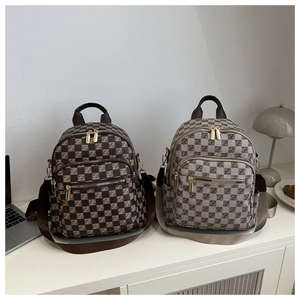 Classic checkered patterns on stylish large-capacity mini backpacks for summer travel