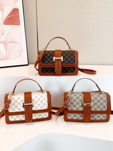 Sac À Bandoulière Vintage Pour Femme Cuir PU Imprimé Monogramme Sac À Main Rétro Petit Sac Carré Avec Boucle En Métal