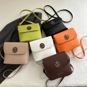 Retro flap crossbody bags in multiple colors featuring vintage metal buckle and PU leather
