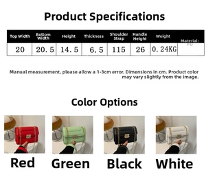 Detailed product dimensions for the PU leather crossbody bag including size and weight