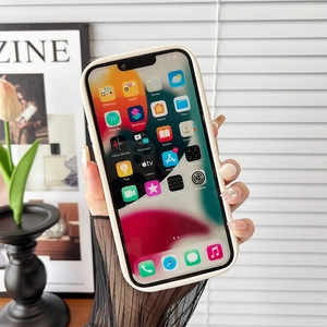 Vertical cream wallet case for iPhone 16 Pro Max with soft lighting and tulips decoration