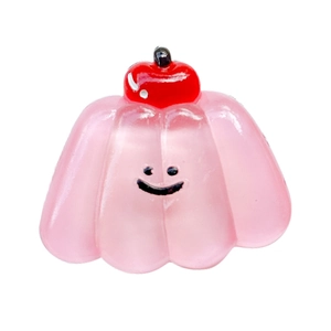 Pink cherry jelly phone grip with a cute smiley face on a clean white background