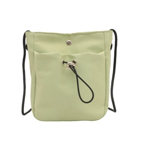Petit sac bandoulière minimaliste vert clair en tissu Oxford avec cordon de serrage