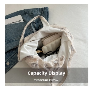 Interior view showing the large capacity of the floral tote bag with daily essentials
