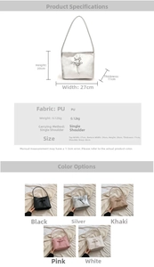Tableau des tailles et options de couleurs pour le grand sac à épaule minimaliste en PU