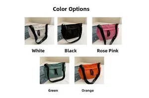 Sacs bandoulière en nylon disponibles en blanc noir rose vert et orange vif