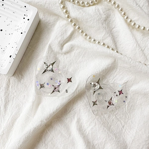Glitter star heart phone socket with rhinestones and sparkling sequins for desk support