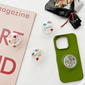 Colorful rhinestone round expanding phone grip stand for mobile phone back covers